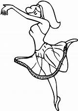 Pages Coloring Dancing Ballet Ballerina Girl sketch template