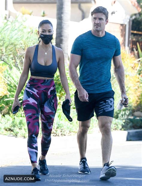 nicole scherzinger and thom evans leave a home gym in los angeles aznude