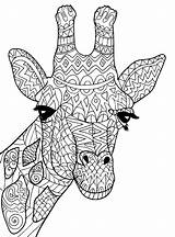 Giraffe Coloring Pages Kids Giraffes Cute Color Head Printable Patterns Adult Animal Adults Print Justcolor Mandala Sheets Animals Children Just sketch template