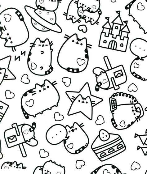 pusheen coloring pages printable  printable coloring pages