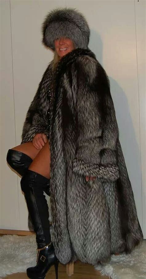 silver fox fur fashion fur coat coat