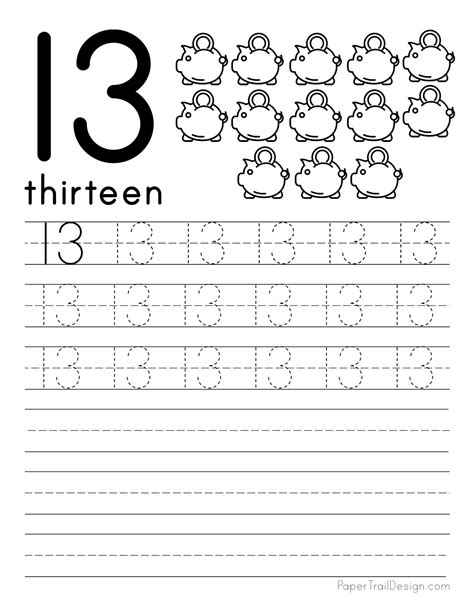 number  tracing worksheet