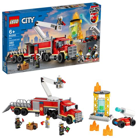 lego city fire command unit  fun firefighter toy building set