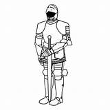 Knight Coloring Armour Steel sketch template