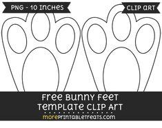 easter bunny paw print pattern   printable outline  crafts