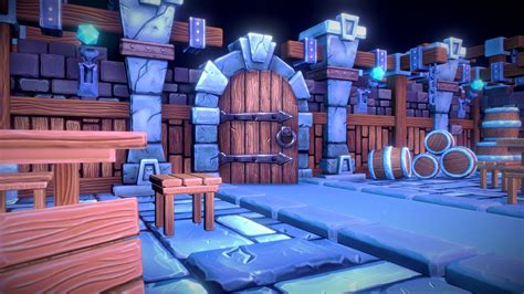 stylized dungeon environment download free 3d model by tonygeneralist