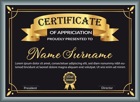 award certificate design template