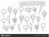 Ballonnen Getrokken Stockillustratie Paginasjabloon sketch template
