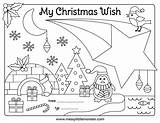 Christmas Activity Wish Colouring Printable Kids Below sketch template