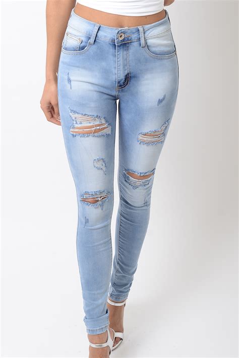 Stylish High Waisted Denim Ripped Jeans Stylish Jeans