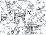 Coloring Pages Scary Halloween Monsters Printable Monster Adults Sheet Sheets Kids Adult Quality High Wonderland Alice Super Deviantart Print sketch template
