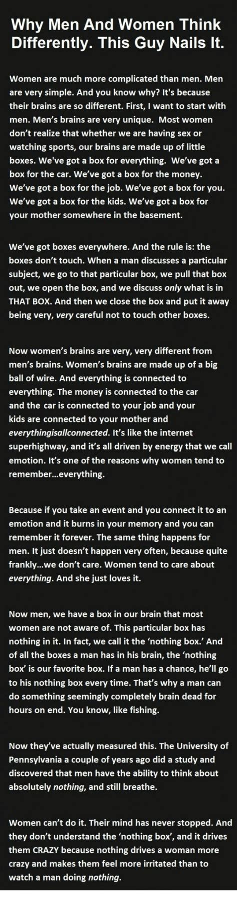 why men and women think differently this guy nails it women are much