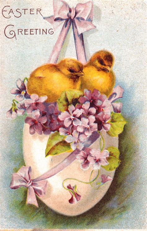 pin  vintage easter cards