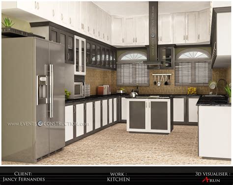 evens construction pvt  modern kerala kitchen interior design