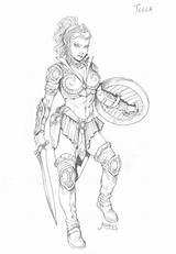 Teela Motu Rubusthebarbarian Universe Warriors Loyal sketch template