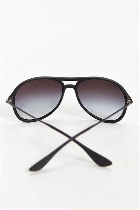 ray ban matte rubber aviator sunglasses in black for men lyst