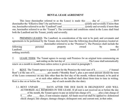 basic rental agreement rental agreement templates lease agreement lease agreement template