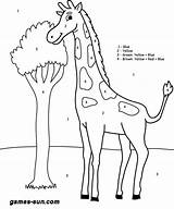Coloring Numbers Kids Giraffe Color Games Flash Sun Site Popular Coloringhome sketch template