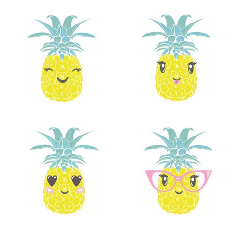 Pineapple With Glasses Tropical Vector Illustration Design Exotic