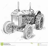 Tractor Drawing Old Drawings Fordson Sketch Vintage Tractors Realistic Pencil Choose Board Coloring Car Sketches Pages Stock Farm sketch template