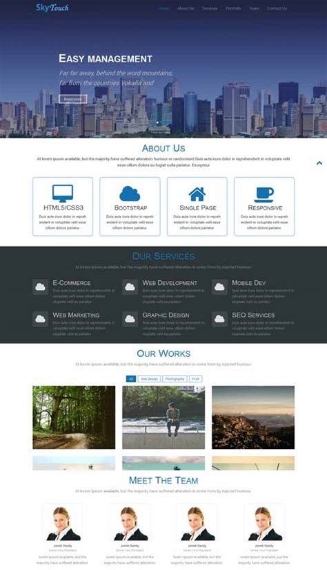 page website templates