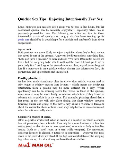 quickie sex tips enjoying intentionally fast sex by man1health issuu