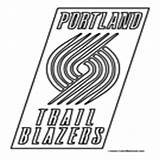 Coloring Portland Blazers Pages Trail Nba Basketball Colormegood Sports sketch template