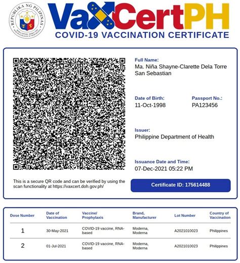 vaccination certificate format  philippines simply great