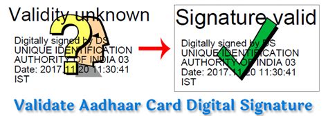 aadhar card में digital signature verify कैसे करें validate pdf