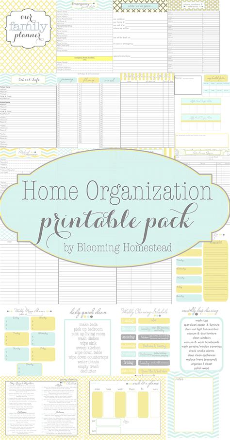 home organization printables page    blooming homestead
