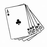 Cards Playing Drawing Deck Getdrawings sketch template