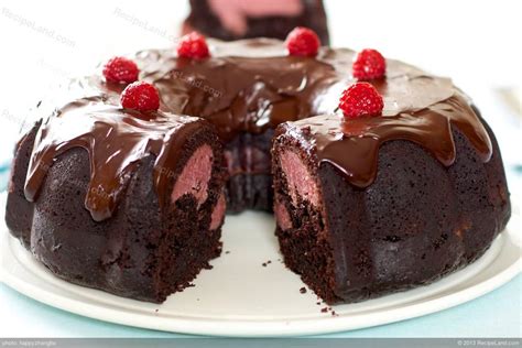 Chocolate Fudge Bundt Cake With Raspberry Cream Cheese