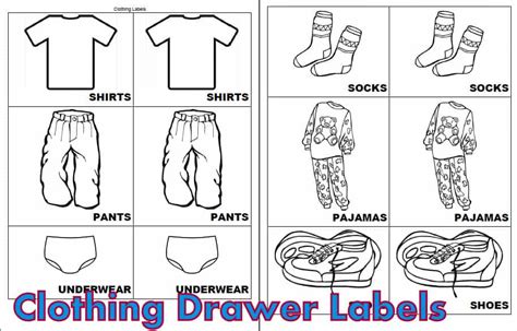 kids clothing drawer labels