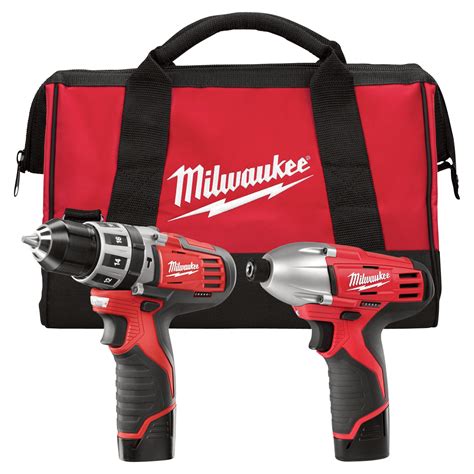 milwaukee  li ion cordless power tool set  hammer drill