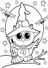 Coloring Pages Halloween Owl Easy Print Cute Printable Sheets Adult Pumpkin Visit sketch template