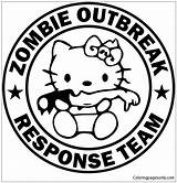 Zombie Kitty Hello Coloring Pages Outbreak Response Team sketch template