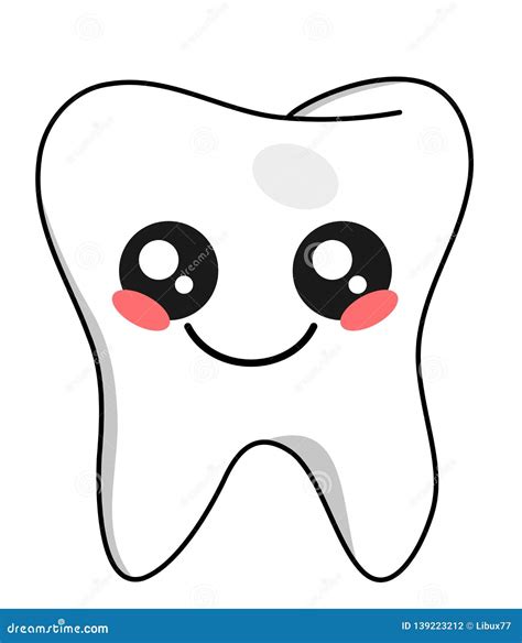 cute teeth kawaii face vector illustration design isolated stock vector illustration
