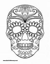 Halloween Coloring Pages Adults Kids Skull Sugar Teens sketch template