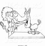 Cartoon Dog Drawing Coloring Groomer Licking Vector Outlined His Ron Leishman Royalty sketch template