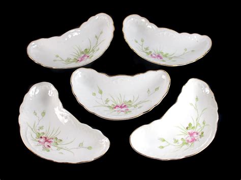antique bone dishes carlsbad china   austria crescent shaped