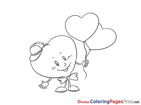 holiday balloons heart valentines day coloring pages
