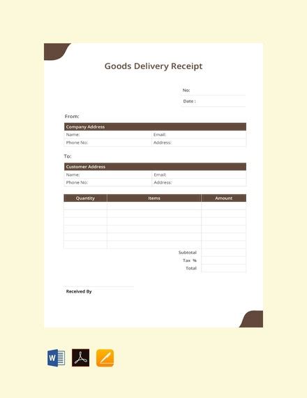 exclusive excel template receipt  goods  services simple receipt