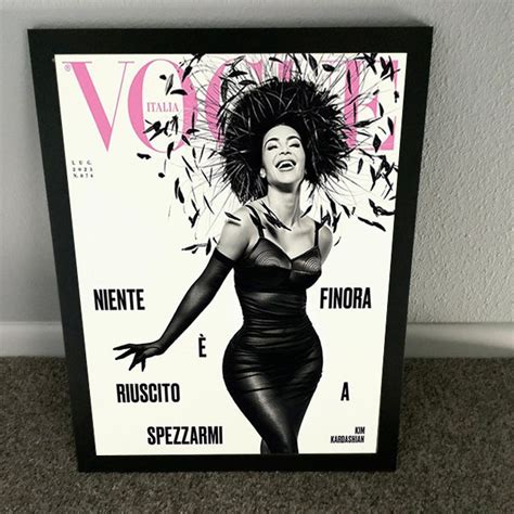 kim kardashian in vogue italia 2023 home decor poster poster etsy