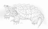 Turtle Alligator Snapping Coloring 21kb 1600 sketch template