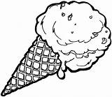 Ice Cream Coloring Pages Cone Cones Waffle Scoop Cute Drawings Drawing Printable Print Sheets Sundae Make sketch template