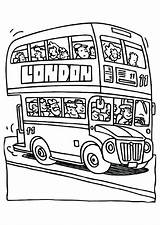 Bus England Decker Printable Angleterre Londres Anglais Buses Designlooter Colorier Coloringfolder sketch template