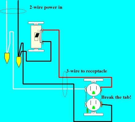 wiring  switched outlet