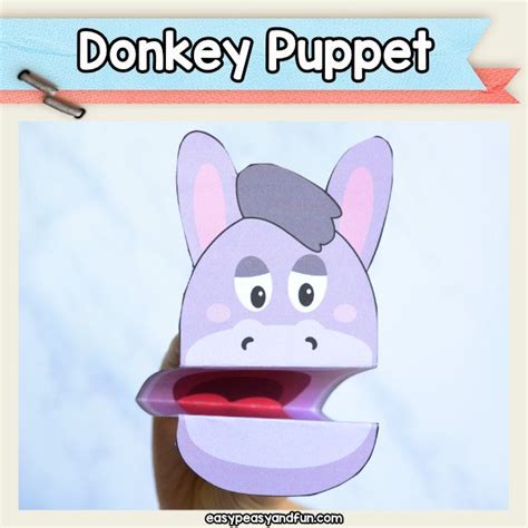 donkey puppet printable craft activities  kids creative kids