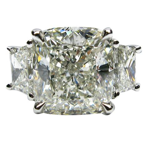 carat cushion cut diamond  platinum ring  sale  stdibs