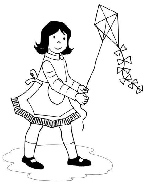 flying kite coloring page clipart panda  clipart images